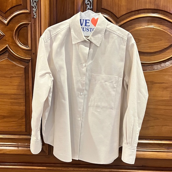 AYR Cream Button Down Shirt - Picture 1 of 5